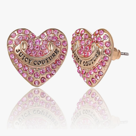 Juicy Couture Pink Heart Stud Earrings for Women - Picture 1 of 6